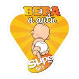 SUPER FM NALEPNICA - BEBA U AUTU - slika 2